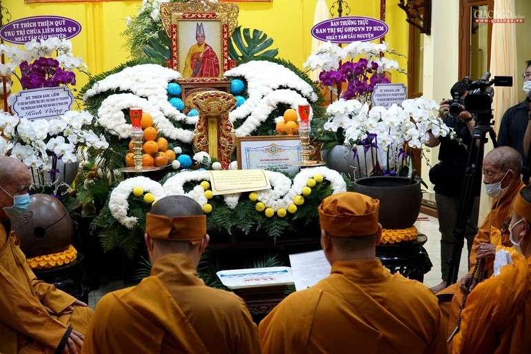 Lễ truy niệm Hòa thượng Thích Tâm Đăng diễn ra tại chùa Phước Bửu sáng 5-5