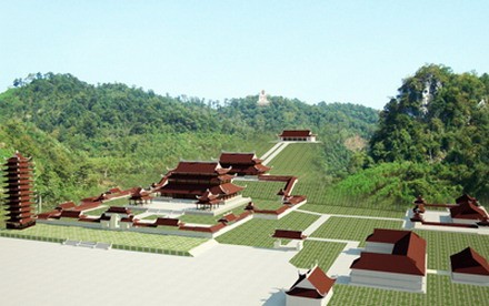 Phác thảo mô hình chùa Phật Quang Sơn tại tỉnh Lạng Sơn trước đây