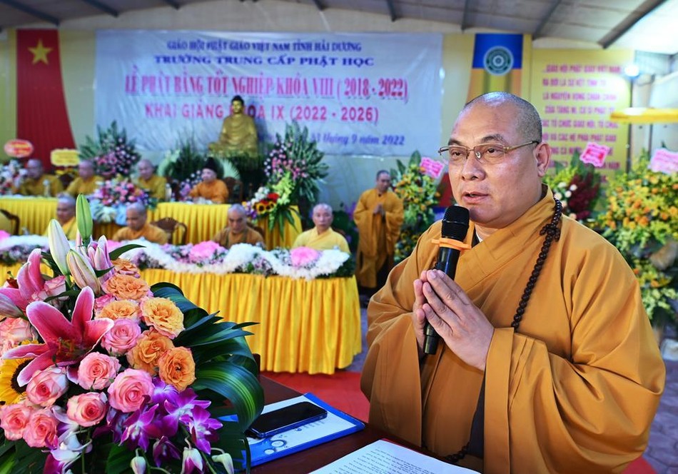 Hải Dương: Trường Trung cấp Phật học tổ chức lễ phát bằng tốt nghiệp khóa VIII (2018-2022) ảnh 20